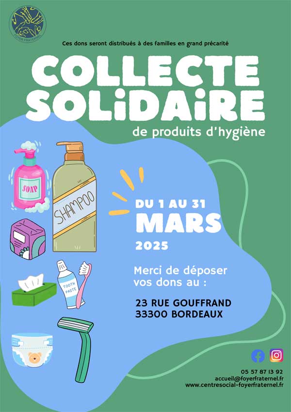 Flyer de la Collecte solidaire de mars 2025
